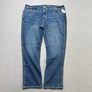 NEW Old Navy Jeans Women's 18 Blue Denim High Rise Vintage Slim Fit Straight Leg